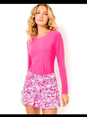 Lilly Pulitzer Luxletic Aqualina Skirt Passion Fruit Pink Absolutely Flamazing